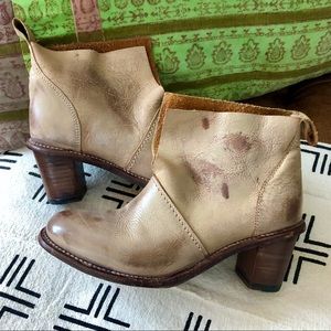 Holding Horses White Washed Leather Booties 7.5